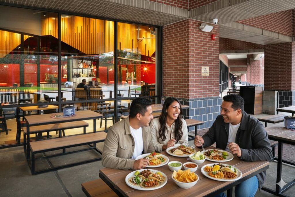 terraza de restaurante en The Woodlands ideal para brunch